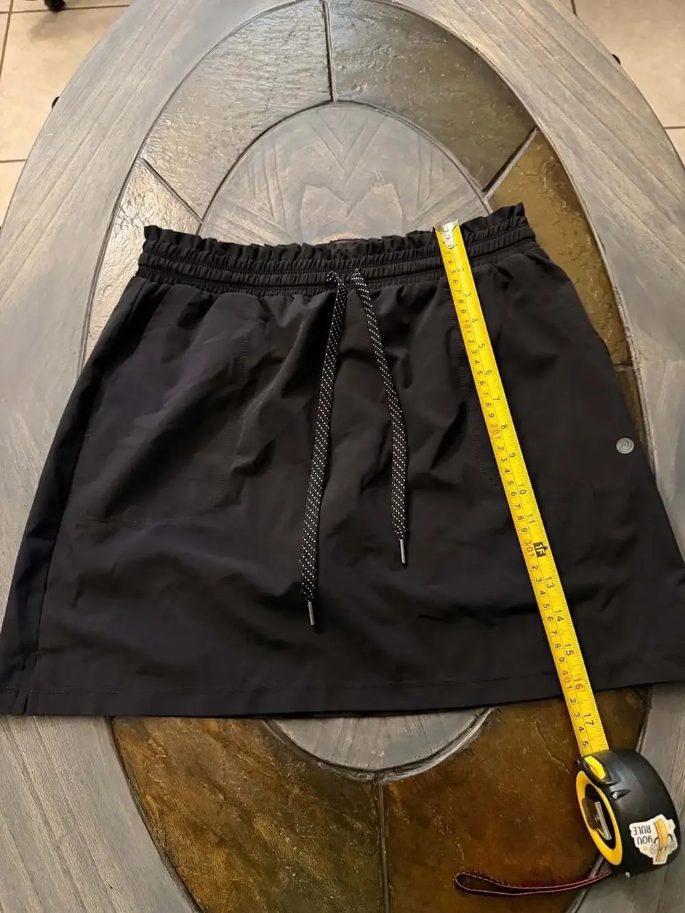 Apana Women's Black Athletic Skort with Built-in Shorts and Drawstring Waist